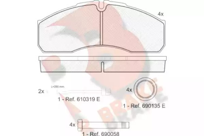 Комплект тормозных колодок RB1499 R BRAKE