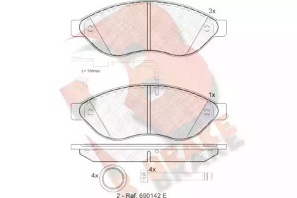 Комплект тормозных колодок RB1803 R BRAKE