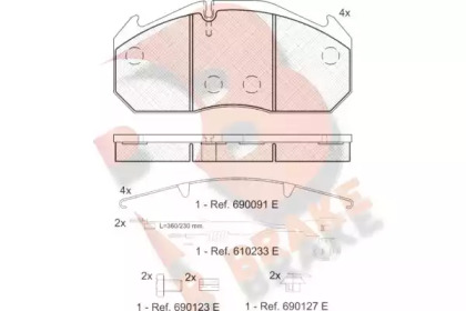 Комплект тормозных колодок RB1040-114 R BRAKE