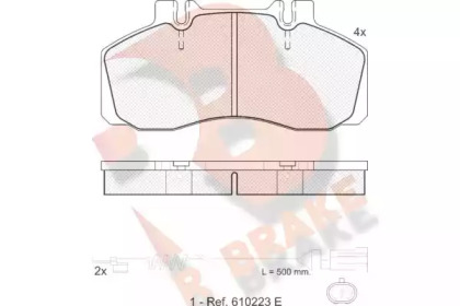 Комплект тормозных колодок RB1080-111 R BRAKE