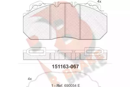 Комплект тормозных колодок RB1163 R BRAKE