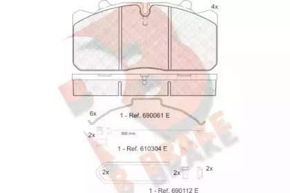 Комплект тормозных колодок RB1253-122 R BRAKE