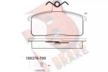 Комплект тормозных колодок RB0370 R BRAKE