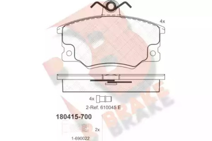 Комплект тормозных колодок RB0415-700 R BRAKE