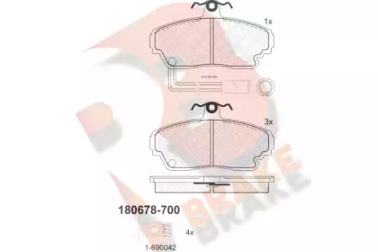 Комплект тормозных колодок RB0678-700 R BRAKE