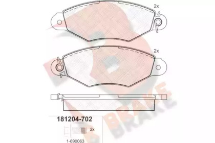 Комплект тормозных колодок RB1204-702 R BRAKE