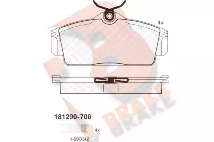 Комплект тормозных колодок RB1290-700 R BRAKE