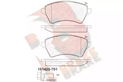 Комплект тормозных колодок RB1428-701 R BRAKE