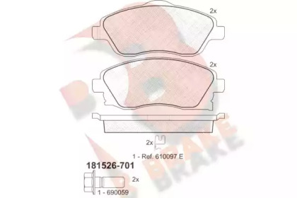 Комплект тормозных колодок RB1526-701 R BRAKE