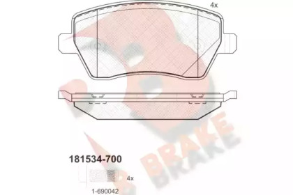 Комплект тормозных колодок RB1534-700 R BRAKE