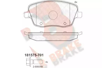 Комплект тормозных колодок RB1575-701 R BRAKE