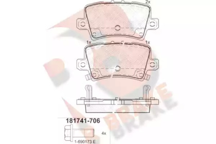 Комплект тормозных колодок RB1741 R BRAKE