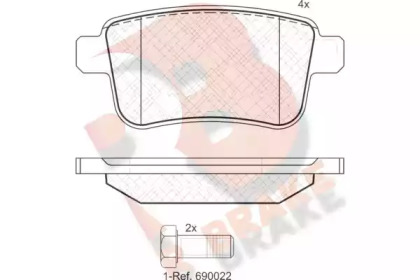 Комплект тормозных колодок RB1855 R BRAKE