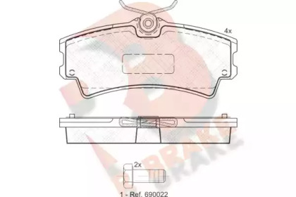 Комплект тормозных колодок RB1960 R BRAKE