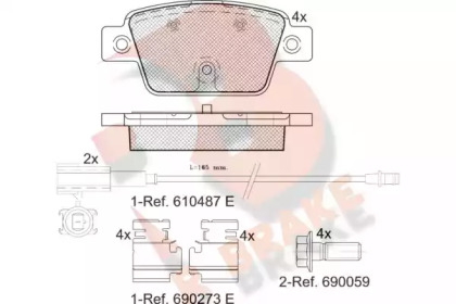 Комплект тормозных колодок RB2043 R BRAKE