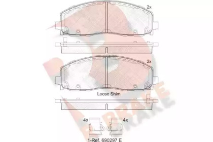 Комплект тормозных колодок RB2054 R BRAKE