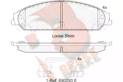 Комплект тормозных колодок RB2068 R BRAKE