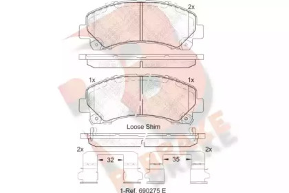 Комплект тормозных колодок RB2082 R BRAKE