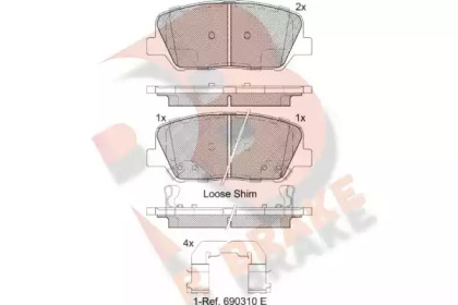 Комплект тормозных колодок RB2102 R BRAKE