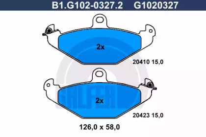 Комплект тормозных колодок B1.G102-0327.2 GALFER