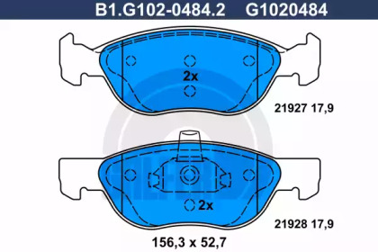 Комплект тормозных колодок B1.G102-0484.2 GALFER