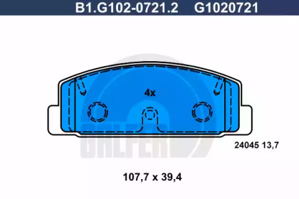 Комплект тормозных колодок B1.G102-0721.2 GALFER