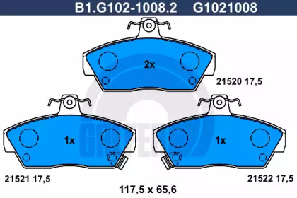 Комплект тормозных колодок B1.G102-1008.2 GALFER