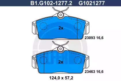 Комплект тормозных колодок B1.G102-1277.2 GALFER