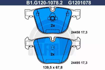 Комплект тормозных колодок B1.G120-1078.2 GALFER