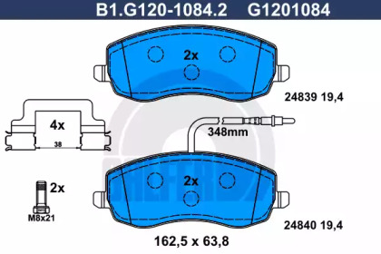 Комплект тормозных колодок B1.G120-1084.2 GALFER