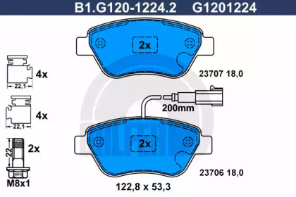 Комплект тормозных колодок B1.G120-1224.2 GALFER