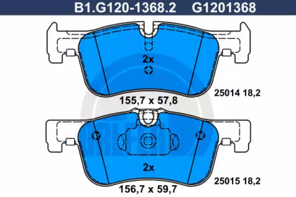 Комплект тормозных колодок B1.G120-1368.2 GALFER