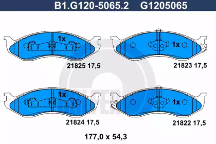 Комплект тормозных колодок B1.G120-5065.2 GALFER