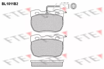 Комплект тормозных колодок BL1011B2 FTE