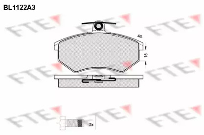 Комплект тормозных колодок BL1122A3 FTE