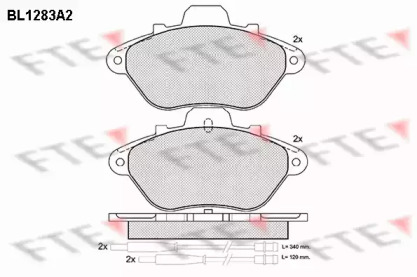 Комплект тормозных колодок BL1283A2 FTE