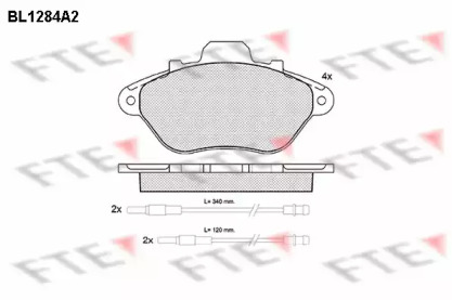 Комплект тормозных колодок BL1284A2 FTE