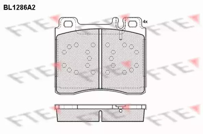 Комплект тормозных колодок BL1286A2 FTE