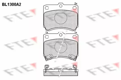 Комплект тормозных колодок BL1300A2 FTE