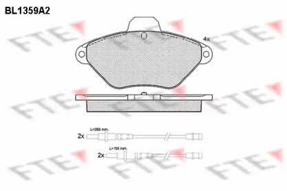 Комплект тормозных колодок BL1359A2 FTE