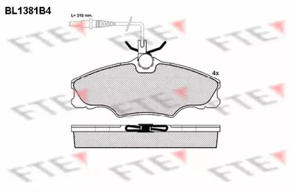 Комплект тормозных колодок BL1381B4 FTE