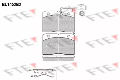 Комплект тормозных колодок BL1452B2 FTE