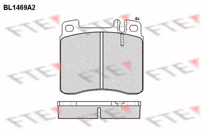 Комплект тормозных колодок BL1469A2 FTE