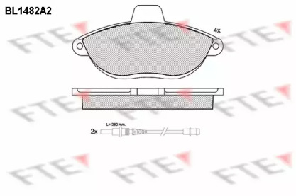 Комплект тормозных колодок BL1482A2 FTE