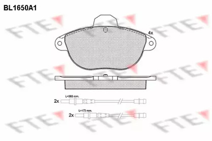 Комплект тормозных колодок BL1650A1 FTE