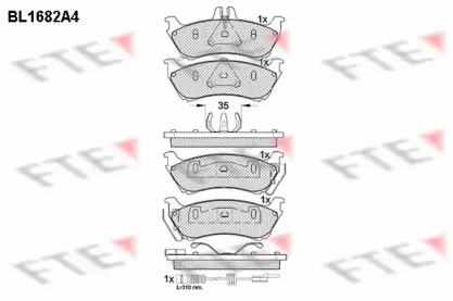 Комплект тормозных колодок BL1682A4 FTE