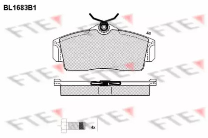 Комплект тормозных колодок BL1683B1 FTE