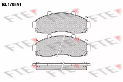 Комплект тормозных колодок BL1709A1 FTE