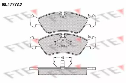 Комплект тормозных колодок BL1727A2 FTE