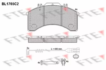 Комплект тормозных колодок BL1765C2 FTE